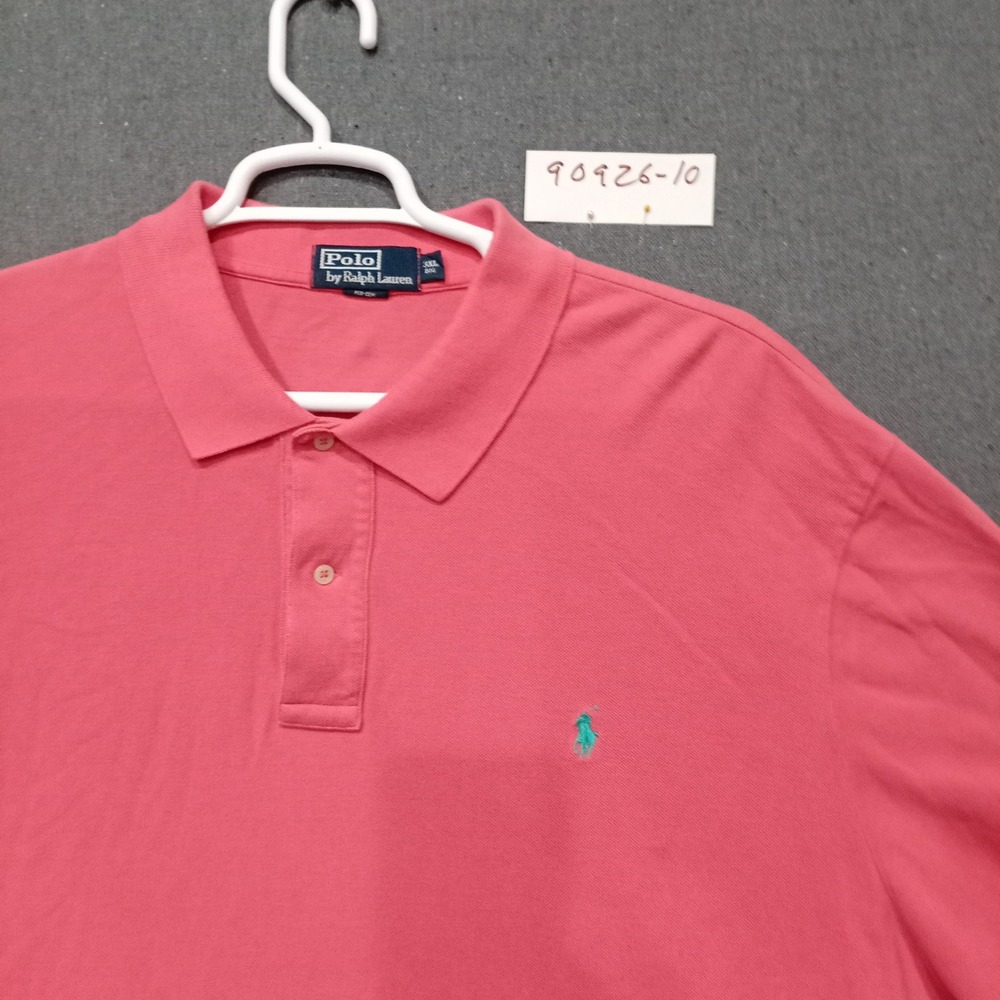 Polo Ralph Lauren Mens 3XL Big Pink Short Sleeve Pique Polo Shirt Teal Pony